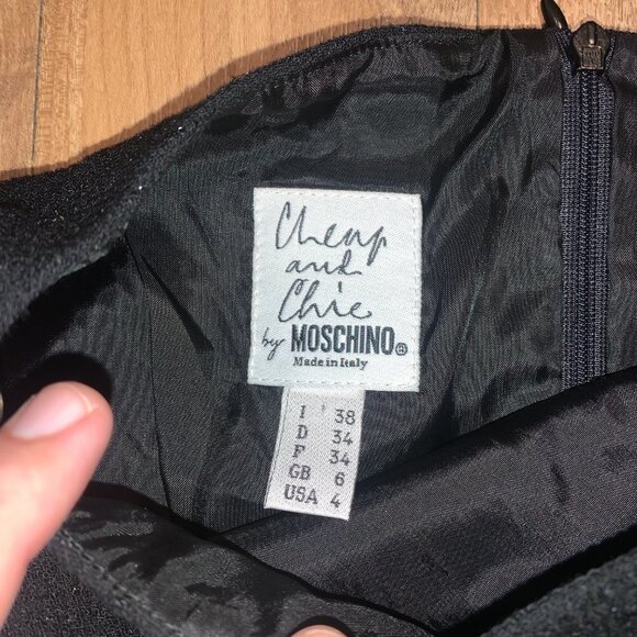 Moschino Cheap & Chic Tight Black Boatneck Dress with Lurex Threads  | S… - Picture 6 of 12